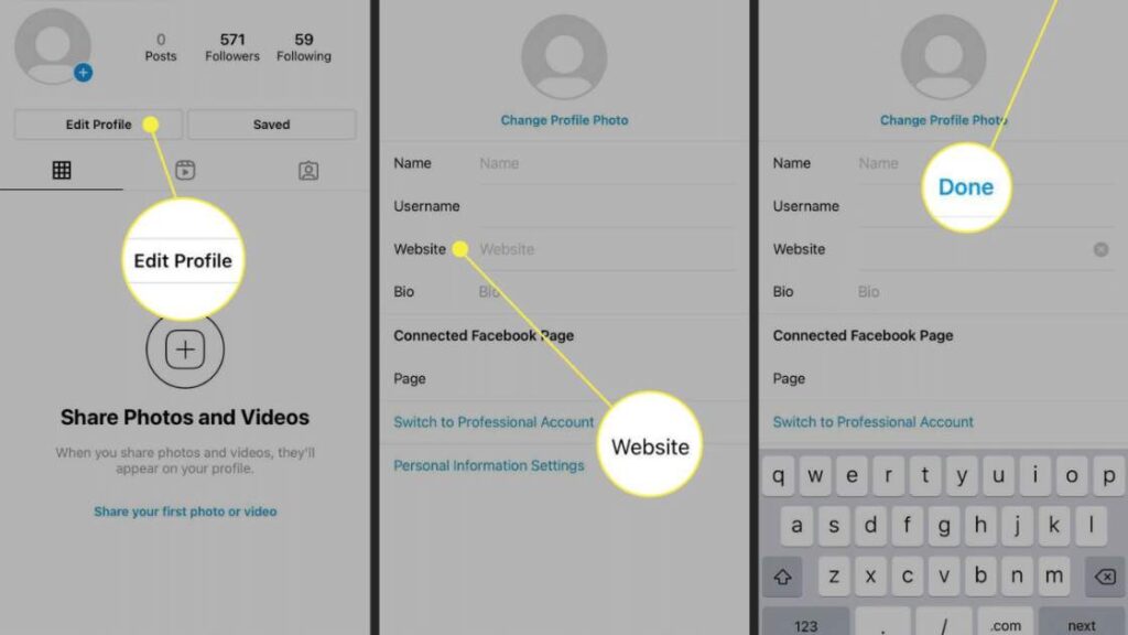 how to share link on instagram bio