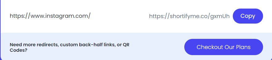 how to create a short link for instagram