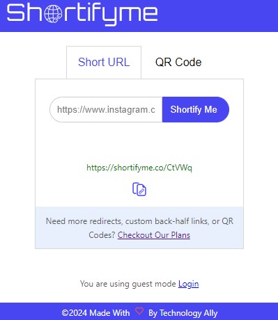 how to shorten a link for instagram bio
