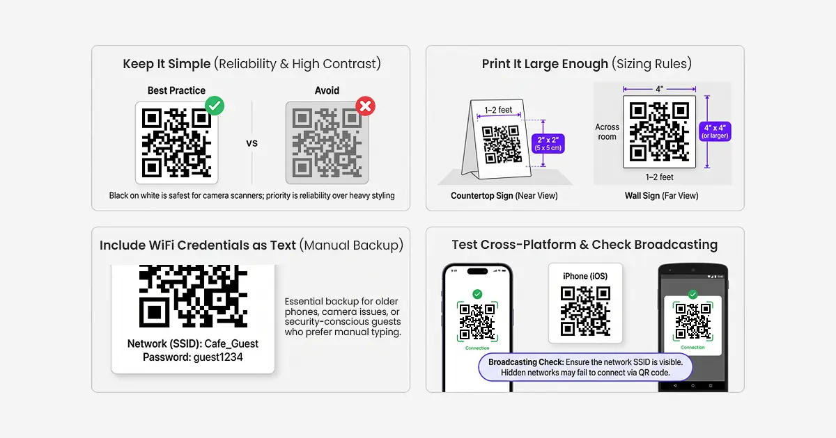 Design Tips for a WiFi QR Code